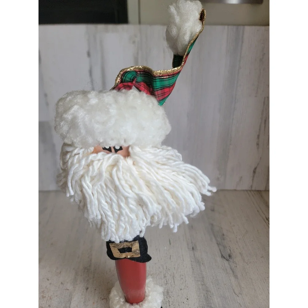 Unique rustic tall Santa Claus wooden Xmas doll vintage home decor figure